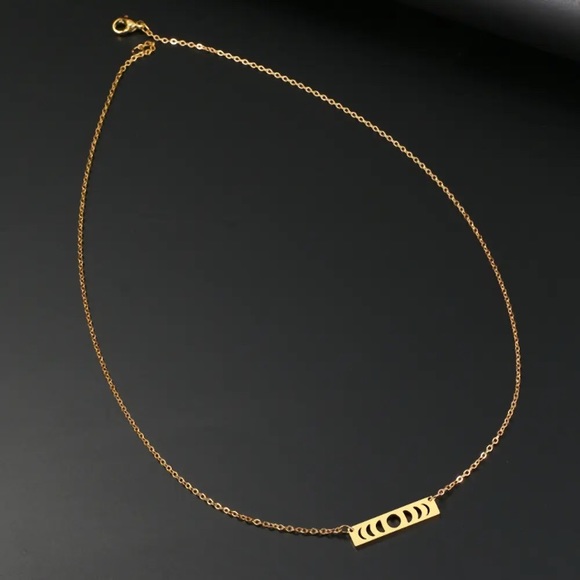 ⚜️[𝟯/$𝟭𝟴]⚜️NEW Moon Phases Charm Stainless Steel Necklace - Picture 6 of 10